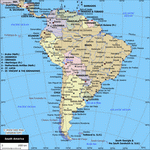 Map of cities in South America