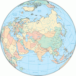 Asia on the world map
