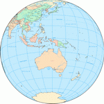 Australia and Oceania on the world map