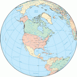 North America on the world map