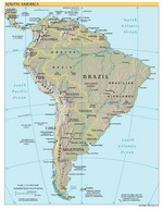 Geographic map of South America