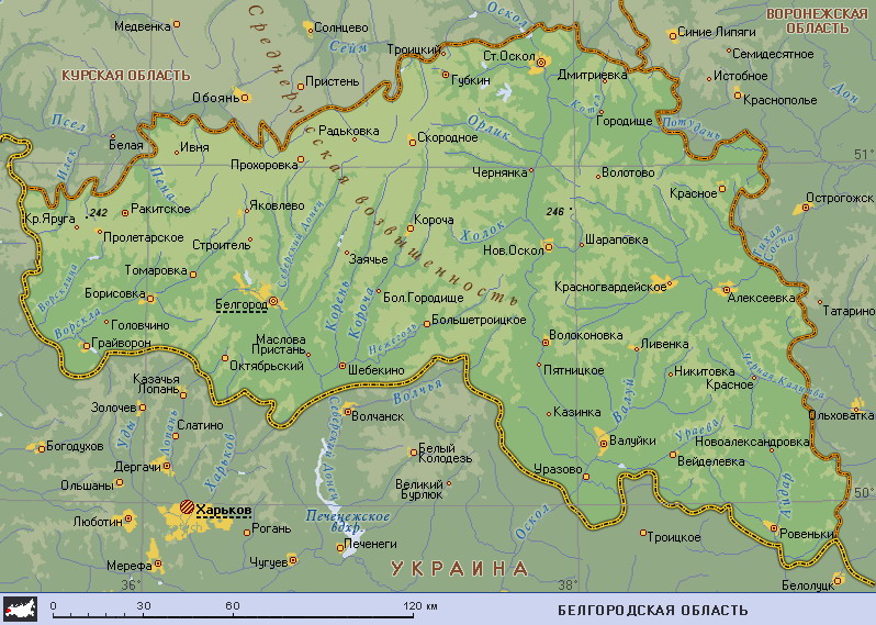 Map of Belgorod Oblast