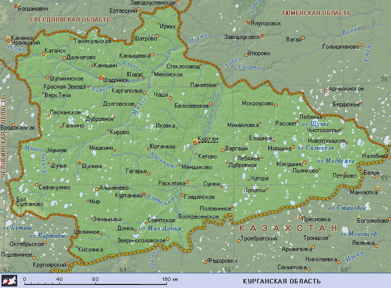 Map of Kurgan Oblast