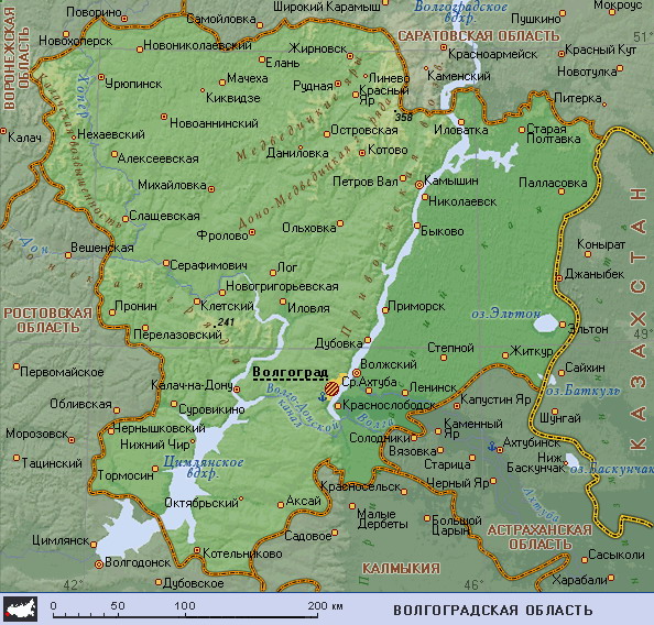 Map of Volgograd Oblast