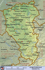 Map of Kemerovo Oblast