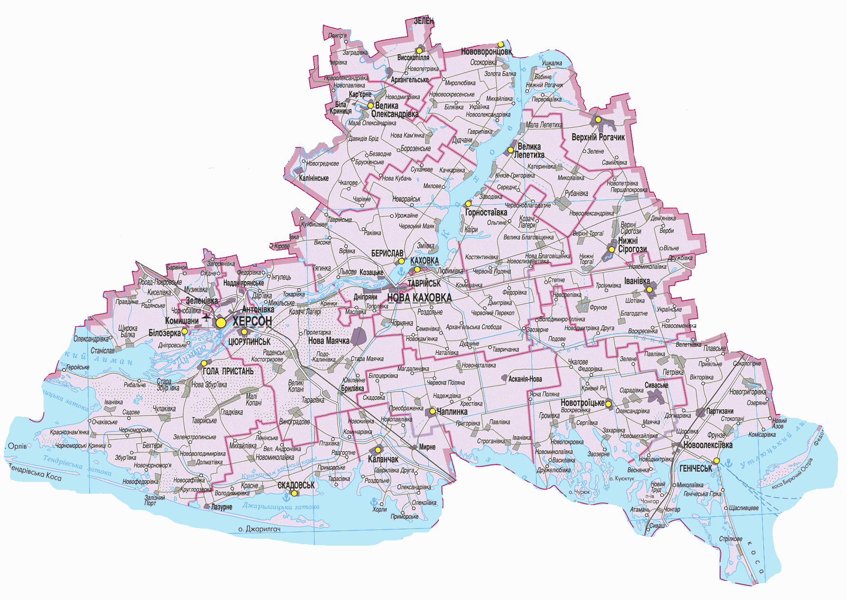 Map of Kherson Oblast