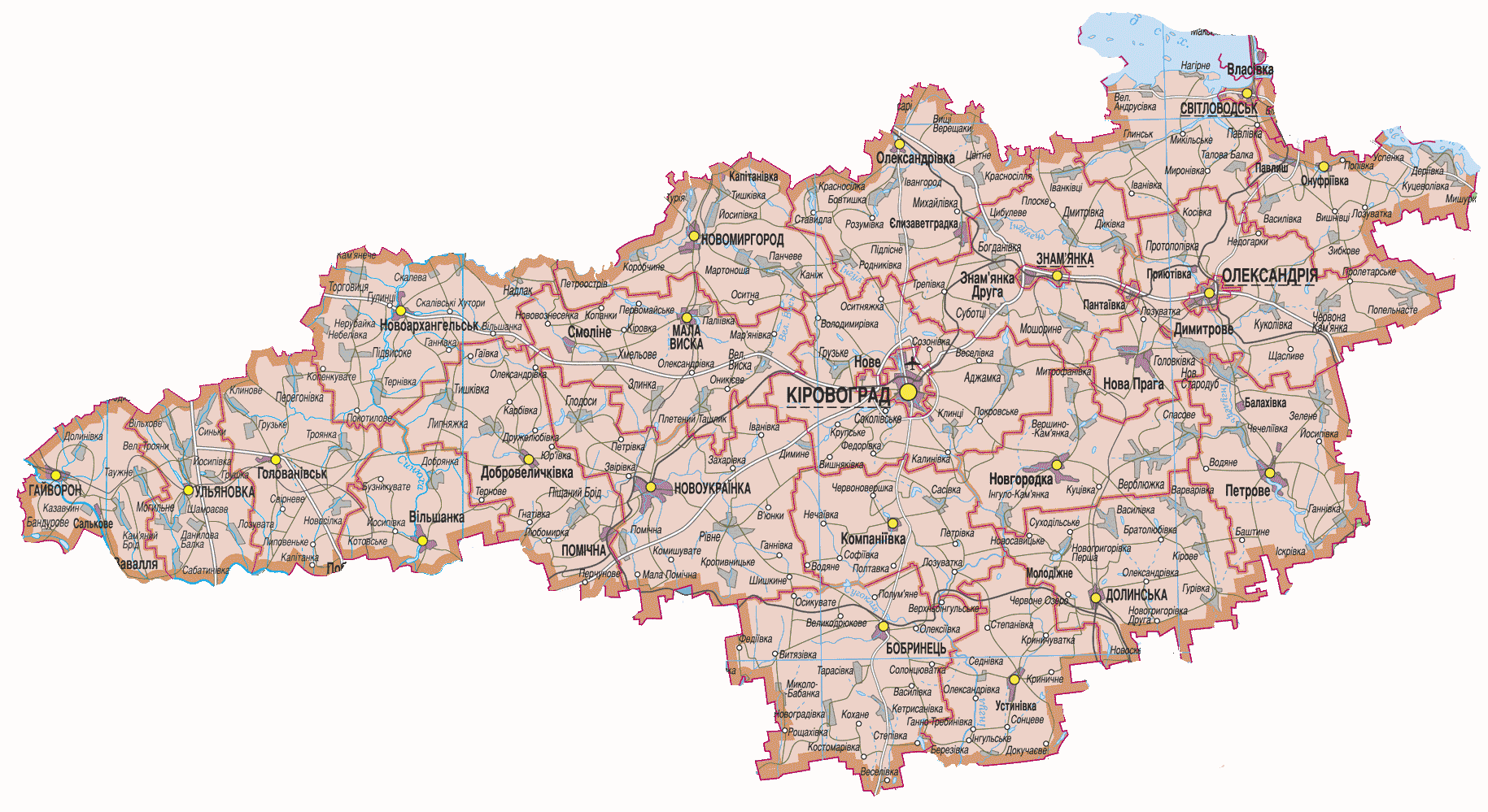 Map of Kirovohrad Oblast