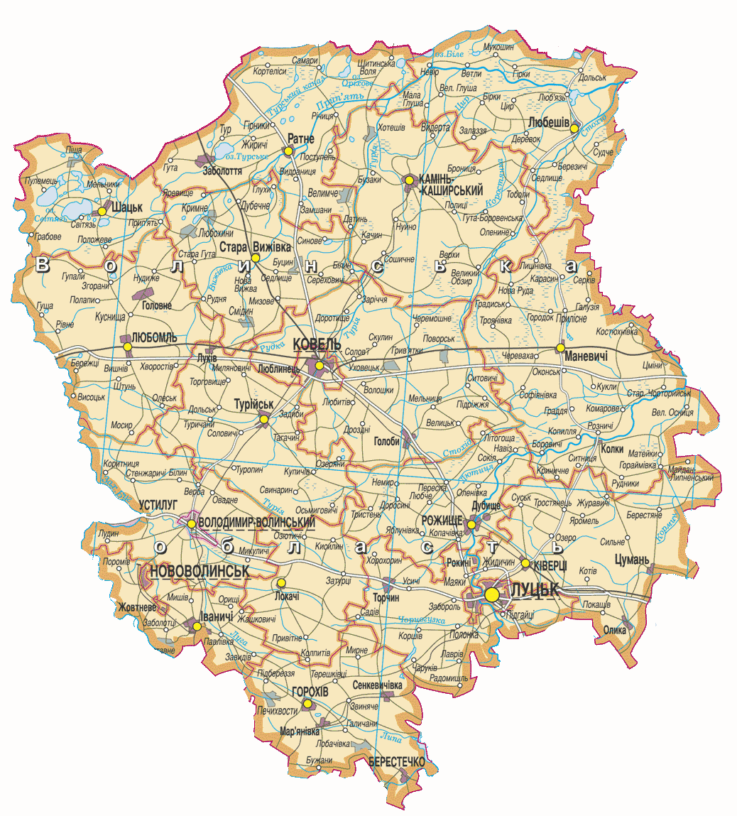 Map of Volyn Oblast