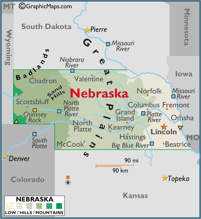 Map of Nebraska
