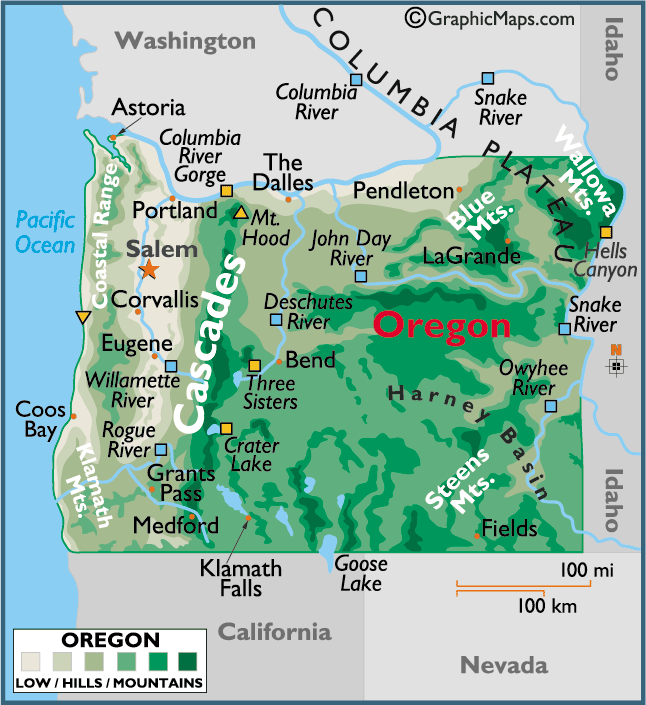 Map of Oregon