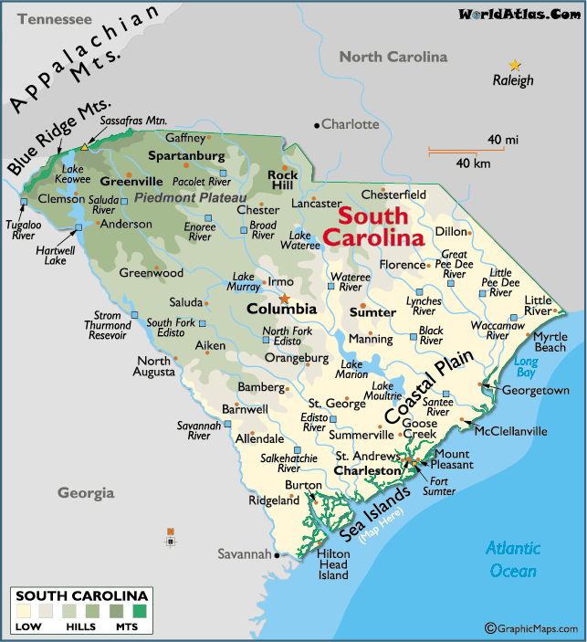 Map of South Carolina