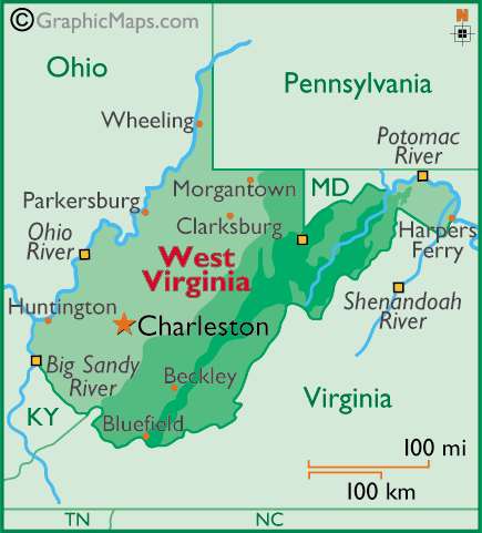 Map of West Virginia