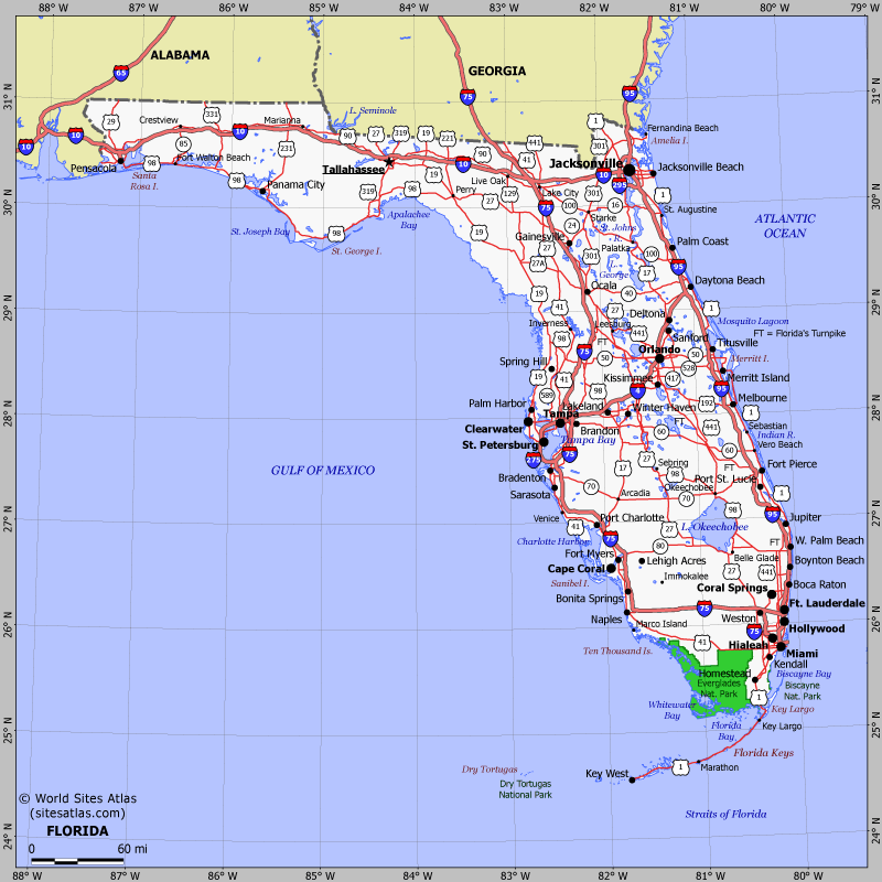 Map of Florida state