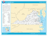 Map of counties of Virginia