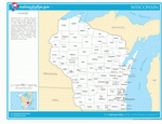 Map of counties of Wisconsin