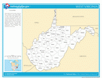Map of counties of West Virginia