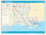 Map of roads of Louisiana