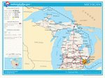 Map of roads of Michigan