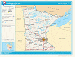 Map of roads of Minnesota