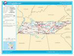 Map of roads of Tennessee