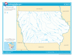 Map of rivers and lakes of Iowa