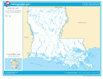 Map of rivers and lakes of Louisiana