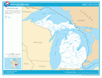 Map of rivers and lakes of Michigan