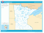 Map of rivers and lakes of Minnesota