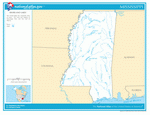 Map of rivers and lakes of Mississippi