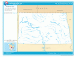 Map of rivers and lakes of North Dakota