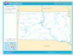 Map of rivers and lakes of South Dakota