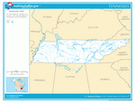 Map of rivers and lakes of Tennessee