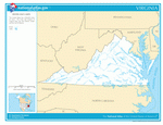 Map of rivers and lakes of Virginia