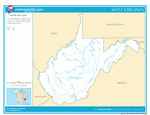 Map of rivers and lakes of West Virginia