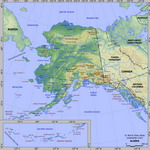 Map of relief of Alaska