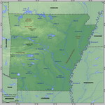 Map of relief of Arkansas