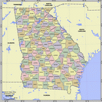 Map of division into districts of Georgia