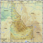 Map of relief of Idaho
