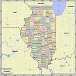 Map of division into districts of Illinois