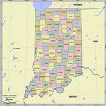 Map of division into districts of Indiana