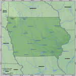 Map of relief of Iowa