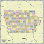 Map of division into districts of Iowa