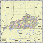 Map of division into districts of Kentucky