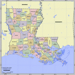 Map of division into districts of Louisiana