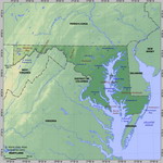 Map of relief of Maryland