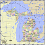 Map of division into districts of Michigan