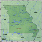 Map of relief of Missouri
