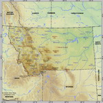 Map of relief of Montana