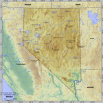 Map of relief of Nevada