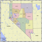 Map of division into districts of Nevada